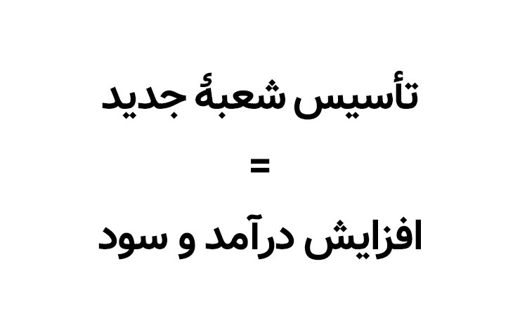 تاسیس شعبهٔ جدید، افزایش درآمد و سود و رشد کسب‌وکار را به‌دنبال دارد